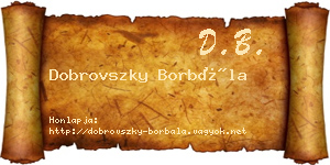 Dobrovszky Borbála névjegykártya